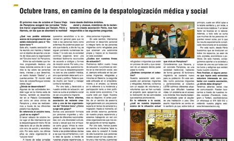 trans pamplona|Entrevista octubre trans, en camino de la despatologización .